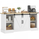 Kapp - HOMCOM - 2 liugukse, reguleeritavate riiulitega - 150l x 40S x 72K cm - puidust - valge ja tamm