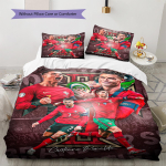Ronaldo mustriga voodipesukomplekt Tekikate Padjap&uuml;&uuml;r Kodu kaunistus Kingitus (1 * tekikott + 2 * padjap&uuml;&uuml;ri, ilma s&uuml;damikuta) 135x200cm