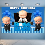 FunnyD B- Boss B-Baby filmi multifilmide kaunistus taust ruumi fotograafia taustapilt fotosessiooni jaoks aastap&auml;eva &uuml;rituse kaunistus 120x90cm blue