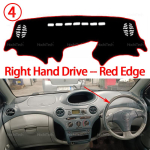 Armatuurlaua kate Toyota Yaris XP10 XP20 Esimesele p&otilde;lvkonnale 1999-2006 Mustusevastane matt P&auml;ikesekaitse Armatuurlaud Kaitse Auto Tarvik Right Hand Red Edge gray