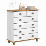 ASKIM Valge sahtlitega kummut 91 x 40 x 95,5 cm