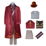 Willy Wonka inspireeritud kost&uuml;&uuml;m Unikaalne fantaasiateema Saadaval suurustes XS kuni XXXL Adult,XXXL brown