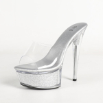 15cm avatud varba platvormsandaalid, Suurused L&auml;bipaistvad Kristallist Stilettokannad, Mudel Catwalki Moeshow Kingad LFD-190-A99 36 gray