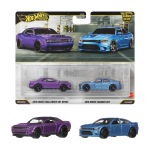 Hot Wheels Premium 2018 Dodge Challenger SRT Demon 2015 Dodge Charger SRT S&otilde;iduki Miniatuur Vanusele 3+ Pakk / M&auml;nguasjad, Autod, 3+, Lilla/Sinine (JHW47)