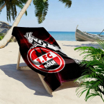 1. FC K&ouml;lni plakat Tr&uuml;kitud R&auml;tik, Suur Pehme Kiiresti Kuivav R&auml;tik Rannaks, Telkimiseks, Ujumiseks 80cmx160cm(31x63inch) black