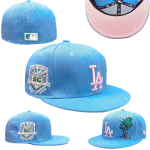 2024 V&auml;liskaubandus Uus LA Dodgers Meeste ja Naiste NY Pesapallimeeskond T&auml;ielikult Tihendatud Pesapallim&uuml;ts Noorte Street Dance Lai &Auml;&auml;r Suurusega M&uuml;ts 7 3/4（62cm） gray