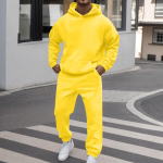 Paaridele sobiv voodriga dressipluusikomplekt Talvine v&auml;rv L&otilde;tv l&otilde;ige Unisex XL kollane