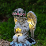 Palveingel V&auml;ike t&uuml;druk &otilde;ues p&auml;ikesevalgusega kaunistus aiakaunistus Kodu sisehoov valgusvaigust kunstikuju Praying Angel