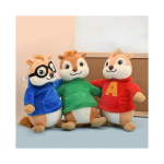 3 tk/komplekt M&auml;ng Alvin ja Chipmunksid Pl&uuml;&uuml;sist M&auml;nguasjad Kawaii Kohevad Chipmunksid T&auml;idisloomad Laste J&otilde;ulukink