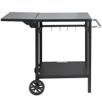 VEVOR V&auml;ligrilliga s&ouml;&ouml;gik&auml;ru kahekordse riiuliga, BBQ liigutatav toiduvalmistamise laud, multifunktsionaalne kokkupandav rauast lauaplaat 97.2 x 64 x 75.5 cm