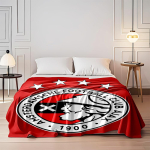 Ajax Football Club Logo Tekk tr&uuml;kitud tekk pehme ja hubane t&auml;iuslik elutuppa voodisse diivanile v&otilde;i uinakuks, kingitus 130cm x 150cm