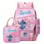Uus Stitch Laste Seljakotikomplekt, Multikakujuline Armas Koolikott 3-osaline, Kerge Suure Mahutavusega Lastele 3pcs
