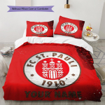 Kohandatud nimi FC St. Pauli mustriga voodipesu tekikott Komplekt Kodu kaunistus Kingitus (1 * tekikott + 2 * padjap&uuml;&uuml;ri ilma s&uuml;damikuta) 140x200cm