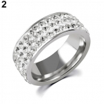 Titaanterasest Naiste Meeste 3 Rida S&auml;ravate Rhinestone S&otilde;rmus Pulmaehted Kingitus 7 h&otilde;be