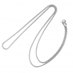 Unisex meeste 2 mm titaanist teraskarbist kett kaelakee h&otilde;bedases toonis ehe kingitus 60 cm