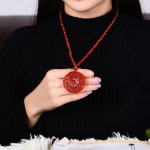 Naturaalsest punasest ahhaadist draakoni ja Phoenix Bagua ripatsikaelakee