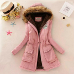 Naiste talvejope, soe kunstkarusnahast kapuutsiga kausaalne pikkade varrukatega mantel Suures suuruses puuvillane L