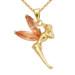 Les Tr&eacute;sors De Lily [D3294] - Pendentif Plaqu&eacute; Or 'F&eacute;e Clochette' Ambre dor&eacute; - 20x27 mm pruun