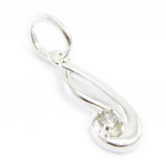 Les Tr&eacute;sors De Lily [I1170] &ndash; h&otilde;bedane ripats 'C&acirc;lin' H&otilde;bevalge (roodiumiga kaetud) &ndash; 15x5 mm valge