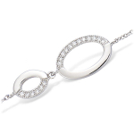 Les Tr&eacute;sors De Lily [L7430] - h&otilde;bedane k&auml;ev&otilde;ru  Sissi  h&otilde;bevalge (roodiumiga kaetud) - 25x10 mm h&otilde;be