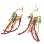 Les Tr&eacute;sors De Lily [P0125] &ndash; disainerk&otilde;rvar&otilde;ngad 'Alta&iuml;' punasest rohelisest kullast punane