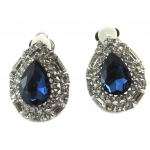 Les Tr&eacute;sors De Lily [P4745] - Clips Cr&eacute;ateur 'Sissi' bleu blanc argent&eacute; - 25x20 mm sinine