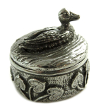 Les Tr&eacute;sors De Lily [Q2778] - ehtekarp / k&auml;sit&ouml;&ouml;na valmistatud salakarp 'Duck' vanandatud h&otilde;be - muster 30x27 mm hall