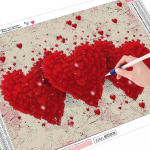 Huacani uus saabumine punane s&uuml;damemuster 5D DIY Teemanttikandid 3D-pilt Teemantv&auml;rvimine T&auml;isristtikandid K&auml;sit&ouml;&ouml; pulmadekoor Full Round 20*30 cm