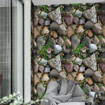 Stone Rock Grass tapeet teleri taustakleebis Elutoa kohviku sisekujunduskleebis