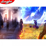 DINGPU 5D teemantmaali t&auml;is &uuml;mmargune teemantkunsti tikandi m&uuml;&uuml;k kodukaunistuse kingitus 20X30CM