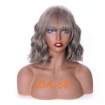 MISS WIG naiste l&uuml;hike veelaine parukas tukkidega, naturaalset v&auml;rvi s&uuml;nteetilisest kiust parukas naistele igap&auml;evaseks kandmiseks 10A-68