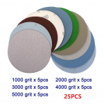 25 tk Hook & Loop 5 tolli 1000 2000 3000 4000 5000 liivateraga lihvkettad liivapaberi partii