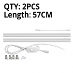 T5 LED-toru seinalamp 220V LED-ribavalgusti 6W 10W 300mm 600mm LED-luminofoortoru EL-i toitel&uuml;litiga k&ouml;&ouml;givalgustiga 2PCS-57CM soe valge v&auml;rv