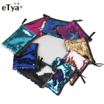 eTya uus naiste kosmeetikakott Litrid Sidurid L&auml;ikiv &otilde;htukott Moodne naisdisainer Bling Neceser meigikottide &uuml;mbris Heleroosa/h&otilde;be