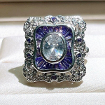 Bella Box naiste s&otilde;rmus Glamuur, lilla, 5A, tsirkoon, naiste kihlus, ehe kingitus No.10（21.3mm） lilla