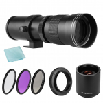 Kaamera MF Super Telephoto Zoom objektiiv F/8.3-16 420-800mm T kinnitus + UV/CPL/FLD filtrite komplekt +2X must