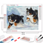 Huacani koer teemantmosaiik loom 5D DIY teemantmaaling lumi talv t&auml;isnurkne/&uuml;mmargune puur Tikand K&auml;sit&ouml;&ouml; Full Square 20*30 cm