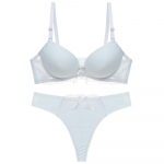 Seksikas naiste pits, 2 tk Push Up rinnahoidja komplekt, valge kaheosaline intiim&uuml;likond Elegantne naiste pesu aluspesu 34B valge