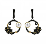 Retro naiste k&otilde;rvar&otilde;ngaste jaoks, lehtedest v&auml;ljal&otilde;ikega ripats Noble Black Gold Ehted Kootud k&otilde;rvar&otilde;ngad Naistele keerduvad ehted must