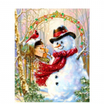 T&auml;is&uuml;mmargune teemanttikandid ristpistes lumememme teemantmaaling talvemaastik mosaiik kivikivi komplekt kingitus Full Round 20x30CM