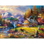 5D DIY Teemantmaal Maastikumaja Rhinestone Art Pilt T&auml;is&uuml;mmargune Teemanttikandid Mosaiik Kodukaunistuse kingitus Full Round 20x30CM