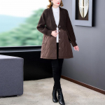 XITAO V-kaelusega Patchwork naiste mantel FBB1618 L pruun