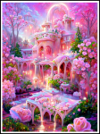 T&auml;ismosaiigiga teemantmaal, muinasjutumaja 5D teemanttikandid unistuste roosipalee isetegemine kivist ristpistes S455 Full Round 30x45CM