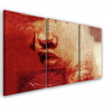 Kolmeosalise pildiga l&otilde;uenditr&uuml;kk Female Abstraction Red 60x40 punane