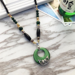 Kaelakee helmed, pika vintage Boho k&ouml;iega kett, kivist ripatsid, boheemlased, etnilised naised