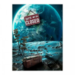 Astronaut joob Kuul &otilde;lut ja vaatab, kuidas Maa h&auml;vitab moodsa l&otilde;uendi maalimise plakatid prindib elutoa seinakunsti pilte kaasaegne kodukaunistus 20x30cm No Frame