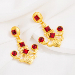 Naiste retrok&otilde;rvar&otilde;ngad titaanist terassulamist ripatsk&otilde;rvar&otilde;ngad akr&uuml;&uuml;lkristallp&auml;rliga ankurduskuju geomeetrilised k&otilde;rvakaunistused OneSize must