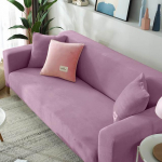 Velvet Plush diivani kate Elastne paks veniv tugitooli diivani kate nurgadiivani katted elutuppa L kujuga 1/2/3/4 istekohaga 3-Seater 190-230cm roosa