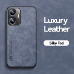 KEYSION luksuslik nahast &uuml;mbris Realme C55 pehme silikoon+PC p&otilde;rutuskindel telefoni tagakaas OPPO A95 A94 A74 4G A53 A9 A5 2020 jaoks for Realme C55 sinine