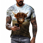 Uued 3D naljakad Loomakarja graafilised t-s&auml;rgid Suvised Meeste Mood Isiksus Huvi Prinditud &Uuml;markaelus L&uuml;hikeste Varrukatega T-s&auml;rgid Topid S